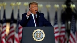 特朗普總統2020年8月27日在接受共和黨提名的講話中指責對手拜登讓大量工作機會流向中國