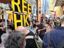 受訪者拍攝的港人爭取民主的抗議活動場面。 (受訪者提供)