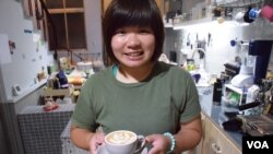 26歳移民台灣的香港人陳筱瑜 (美國之音特約記者 湯惠芸拍攝 )