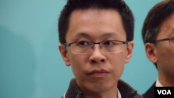 真普選醫生聯盟成員黃任匡 (VOA 湯惠芸攝)