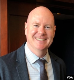 资料照片：前美国副总统切尼国安顾问叶望辉在传统基金会参加台湾总统蔡英文视讯演讲活动。(2019年3月27日)