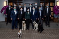 台湾总统蔡英文4月15日在台北宴请美国总统拜登派遣的美国资深访台团一行，斯坦柏格是代表团成员。（台湾总统府图片）