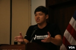 陳為廷，太陽花學運領袖（美國之音 鍾辰芳拍攝）