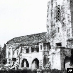 二战期间遭到破坏的仰光大学行政楼