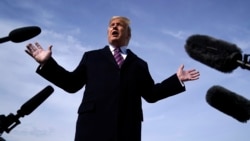 特朗普总统在安德鲁斯联合基地回答媒体提问。(2020年2月20日)