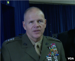 美國海軍陸戰隊司令奈勒上將 (美國之音黎堡拍攝)