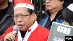 香港支聯會主席何俊仁 (美國之音特約記者 湯惠芸拍攝 )