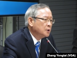 國民黨智庫國家政策研究基金會外交及國防組召集人林郁方（美國之音張永泰拍攝）