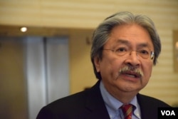 香港特首參選人曾俊華。（美國之音湯惠芸攝）