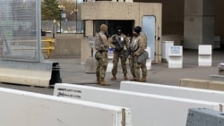 總統就職典禮前一天,華盛頓街頭高度戒備。(2021年1月19日)