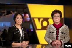 台湾前副总统吕秀莲和美国之音《海峡论谈》节目主持人樊冬宁