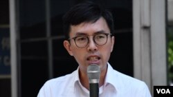 香港社民連主席吳文遠。(美國之音湯惠芸拍攝)