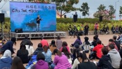 廣告界罷工代表姚冠東表示，香港人沒有罷工的傳統要再發動大規模的全港三罷並不容易。(美國之音 湯惠芸)