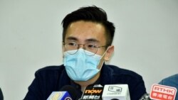 中西區區議員梁晃維表示，區議員亦會發起聯署公開信、街站及網上聯署， 希望美國政府制裁出賣香港人的官員或者警察。(美國之音湯惠芸拍攝)