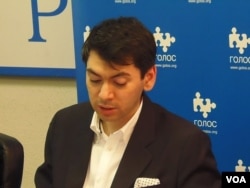 “戈洛斯”副主任米洛科尼揚茨。(美國之音白樺拍攝)