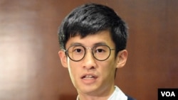 青年新政立法會議員梁頌恆。（美國之音記者湯惠芸拍攝）