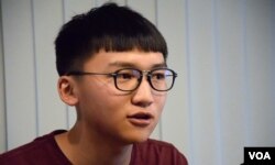 香港眾志常委鄭家朗。(美國之音湯惠芸)