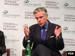 前美國駐華大使洪博培 (美國之音記者莉雅拍攝)