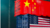 畫有美中國旗的貨櫃