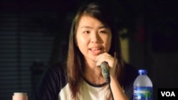 香港大學學生會長孫曉嵐 (美國之音特約記者 湯惠芸拍攝)