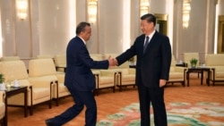 中国国家主席习近平在北京人大会堂会晤到访的世界卫生组织总干事谭德塞。（2020年1月28日）