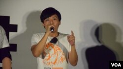 ALLinHK選舉聯盟新界西立法會地區直選候選人黃俊傑 (美國之音湯惠芸 拍攝)