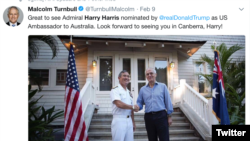 澳總理發推文期待哈里斯上任