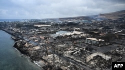 鳥瞰夏威夷毛伊島遭野火施虐後的災區。（2023年8月10日）