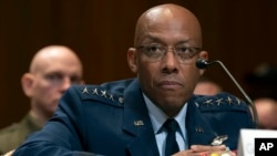 美國參聯會主席布朗上將在參議院出席聽證會。 (2024年5月8日)