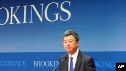 中國經濟學家朱民出任國際貨幣基金組織副總裁的職務。圖為他早前在布魯金斯學會演講。