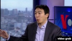 華裔美國總統參選人楊安澤。（視頻截圖）
