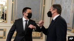 美國國務卿布林肯與烏克蘭總統弗拉基米爾·澤倫斯基會面