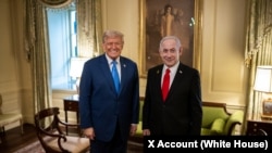 دانالد ترمپ، رئیس جمهور ایالات متحده و بنیامین نتانیاهو صدراعظم اسرائیل