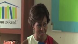 奧巴馬夫人訪問柬埔寨推動女孩就學計劃