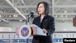 台灣總統蔡英文2023年4月5日在加利福尼亞州西米谷發表講話