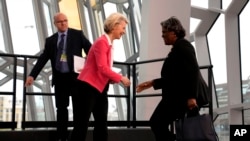 美國駐聯合國大使琳達·托馬斯-格林菲爾德（Linda Thomas-Greenfield）2023年5月17 日在冰島首都雷克雅未克出席歐洲委員會峰會。（美聯社）