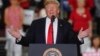 President Donald Trump speaks at a rally endorsing the Republican ticket in Erie, Pennsylvania, Oct. 10, 2018.
