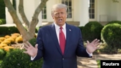 特朗普總統星期三(10月7日)發布的視頻截圖。