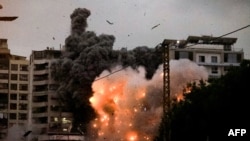 以色列空襲黎巴嫩首都貝魯特南郊。(2024年11月25日)
