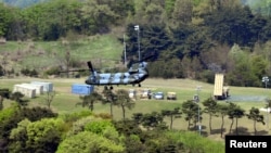 在南韓星州郡正在加緊部署的美國末端高空區域防禦反導彈系統。