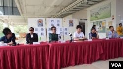 浸會大學學生會舉辦題為「談香港民主路、對抗中共政權」的六四論壇。（美國之音湯惠芸攝）