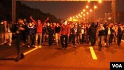 庫爾德人在土耳其境內抗議伊斯蘭國組織激進分子的作戰行動。(資料照片)