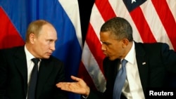 普京與奧巴馬早前在高峰會上