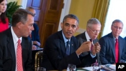 奧巴馬總統星期五與國會領導人舉行了面對面的會談。