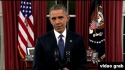 奧巴馬電視講話強調繼續打擊恐怖主義（VOA視頻截圖）