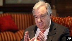 聯合國秘書長古特雷斯在巴基斯坦拉合爾接受美聯社採訪。(2020年2月18日)