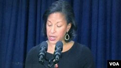 美國家安全顧問賴斯舉行記者會 (美國之音莉雅拍攝)