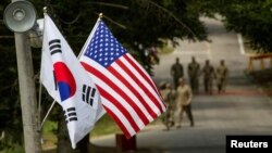 资料照：韩国与美国国旗 