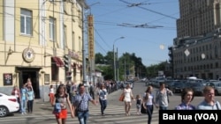 莫斯科街頭。中國將投資建設和改造莫斯科地鐵和公共服務設施。 (美國之音白樺拍攝)