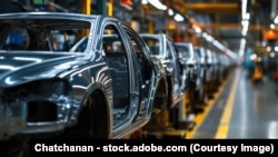 墨西哥汽车生产线示意图。